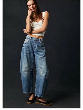 We The Free Good Luck Barrel Jeans in Ultra Light Beam
